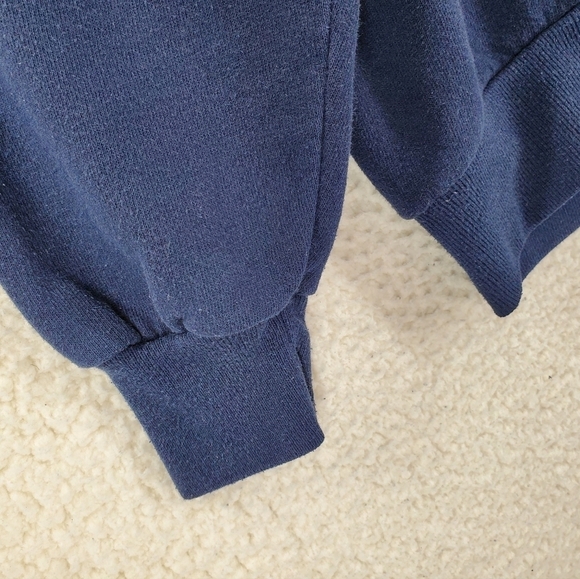 Vtg Y2K Jerzees Russell Sweatshirt Men XL Blank Navy Cotton Nublend Active USA - Picture 7 of 10